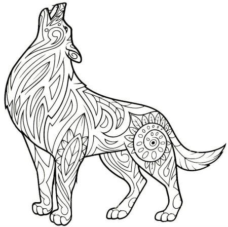 Раскраска антистресс животные волки