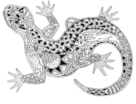 Зентангл ящерица