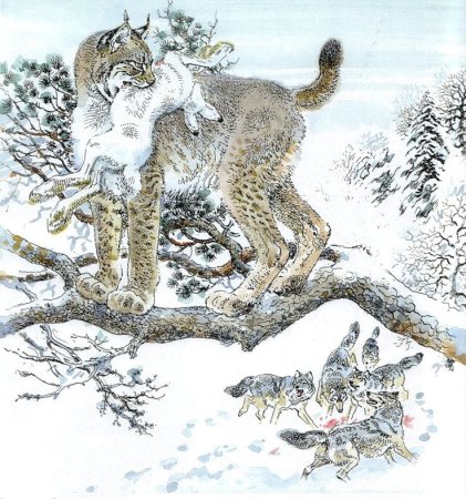 Художник анималист Вадим Горбатов Рысь