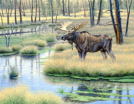 Художник - анималист Paul Krapf олени