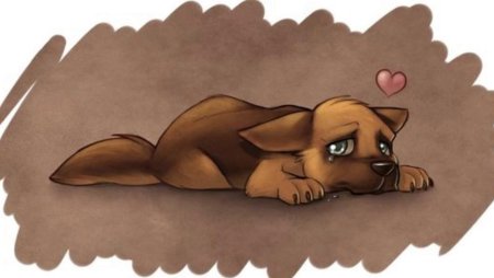 Грустная собачка рисунок