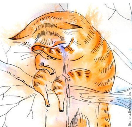 Рисунок плачущего кота