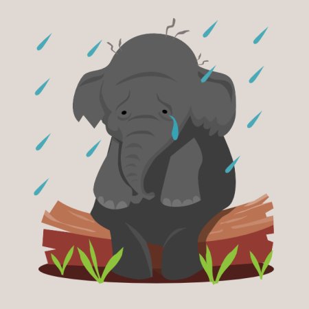Грустный слон