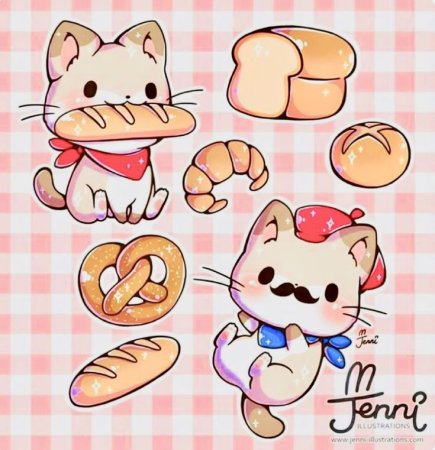 Наклейки милые котики