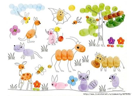 Рисование отпечатками