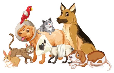 Кошка и собака клипарт