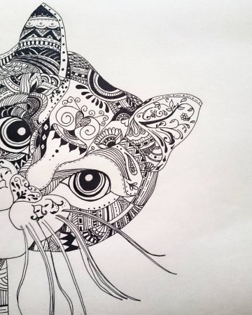 Дудлинг и Зентангл кошки