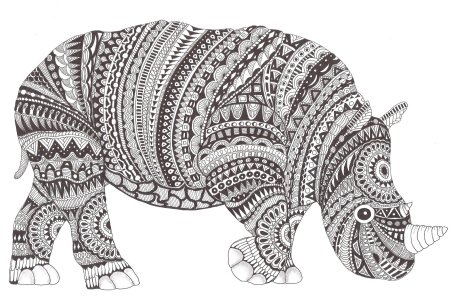 Слон Зентангл дудлинг
