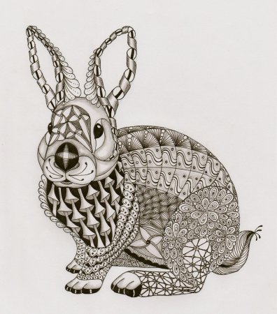 Пасхальный кролик Зентангл