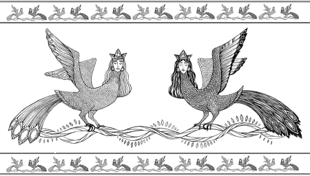 Древнерусский орнамент Сирин