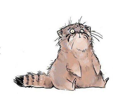 Уставший кот арт