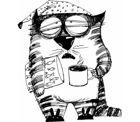 Уставший кот