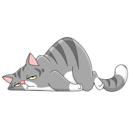 Уставший кот арт