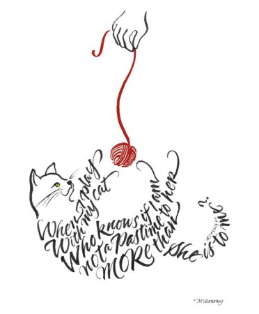 Шрифтовая композиция кошка