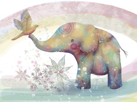 Слоник акварель