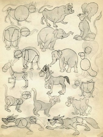 Скетчи персонажей животных