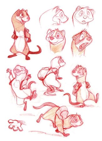 Скетчи персонажей животных