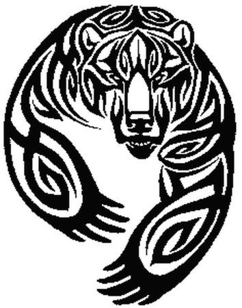 Тату трайбл медведь