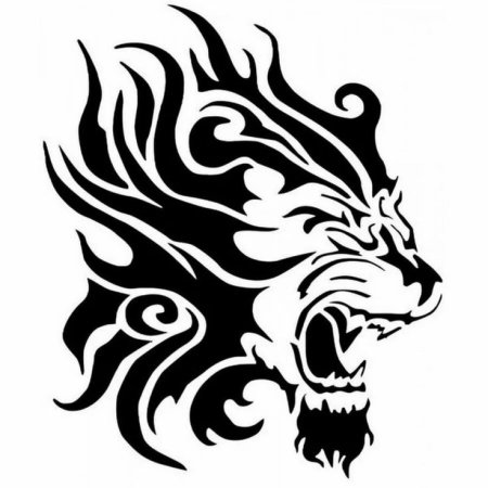 Трайбл Лев эскиз тату Льва