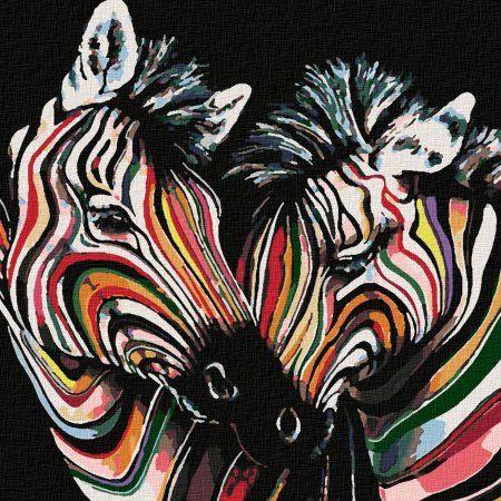 Алмазная мозаика зебры разноцветные
