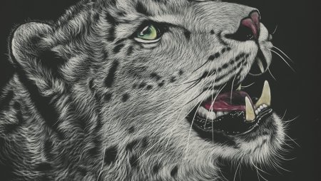 Барс на черном фоне