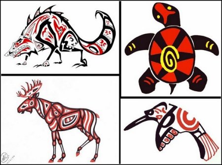 Стилизация животных рисунки индейцев