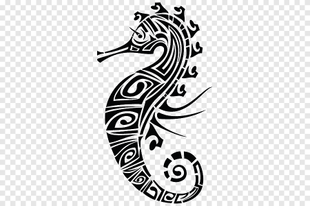 Морской конёк тату Полинезия