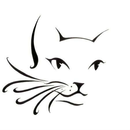 Морда кота контур