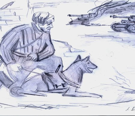 Собаки на войне рисунки детей