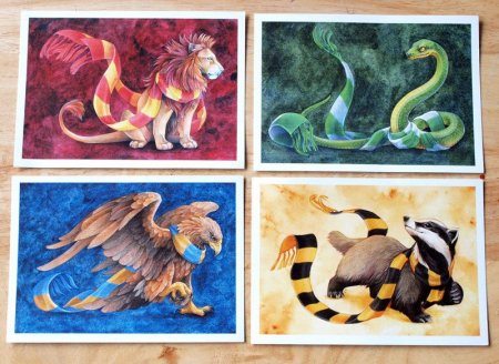 Как нарисовать животных факультеты Хогвартса