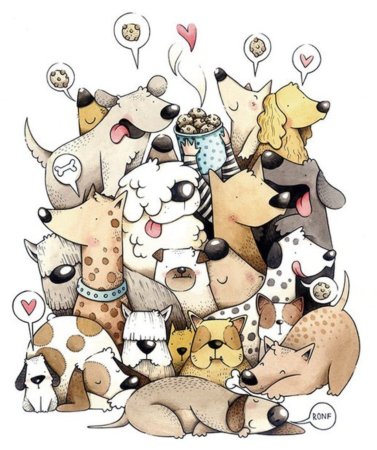 Забавные собаки арт