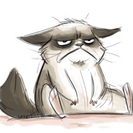 Недовольный мультяшный кот