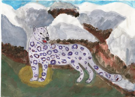 Рисование на тему снежный Барс