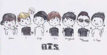 Рисунки БТС для срисовки легкие