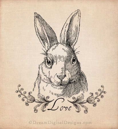 Кролики для декупажа черно белые