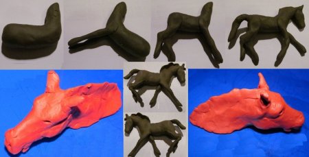 Поэтапная лепка лошади