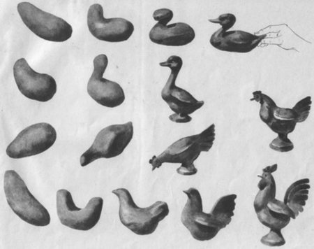 Поэтапная лепка птицы