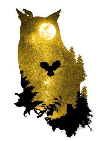 Картина внутри силуэта животного