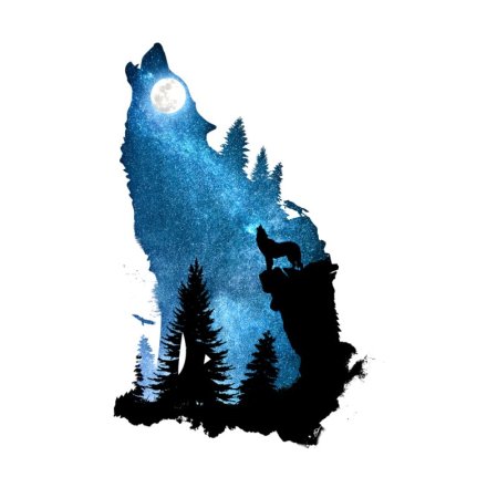 Силуэты животных с пейзажем внутри