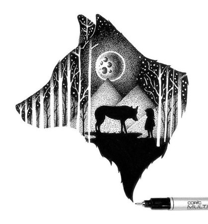 Необычные рисунки черно белые