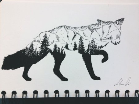 Тату лисы лес