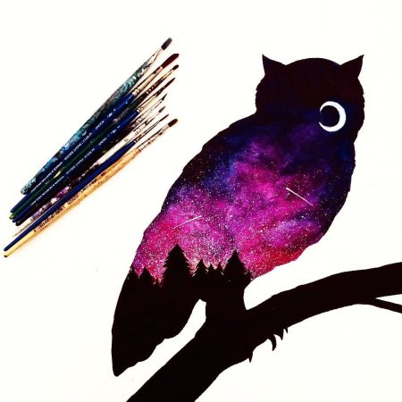 Акварельные силуэты животных