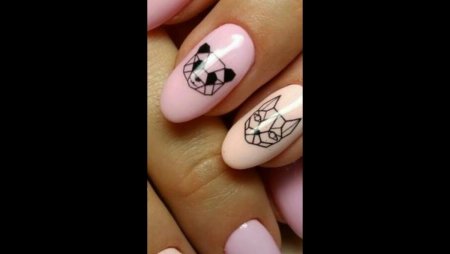 Графические звери на ногтях