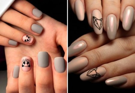 Геометрические животные на ногтях