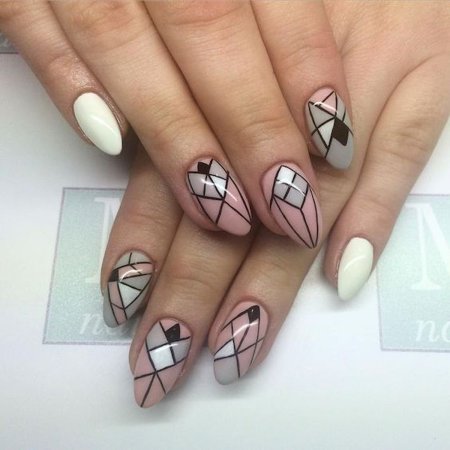 Маникюр геометрия на длинные ногти