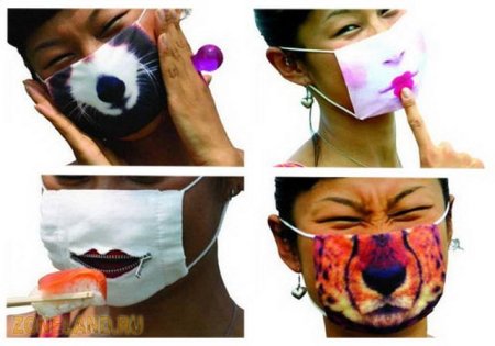 Разрисованные маски от гриппа