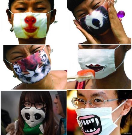 Маски медицинские с мордочками животных