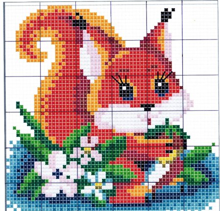 Схема вышивка Белочка