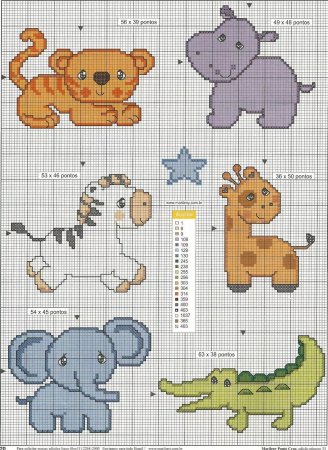 Схемы вышивания крестиком для детей маленькие