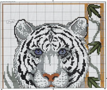 Тигр вышивка крестом схема